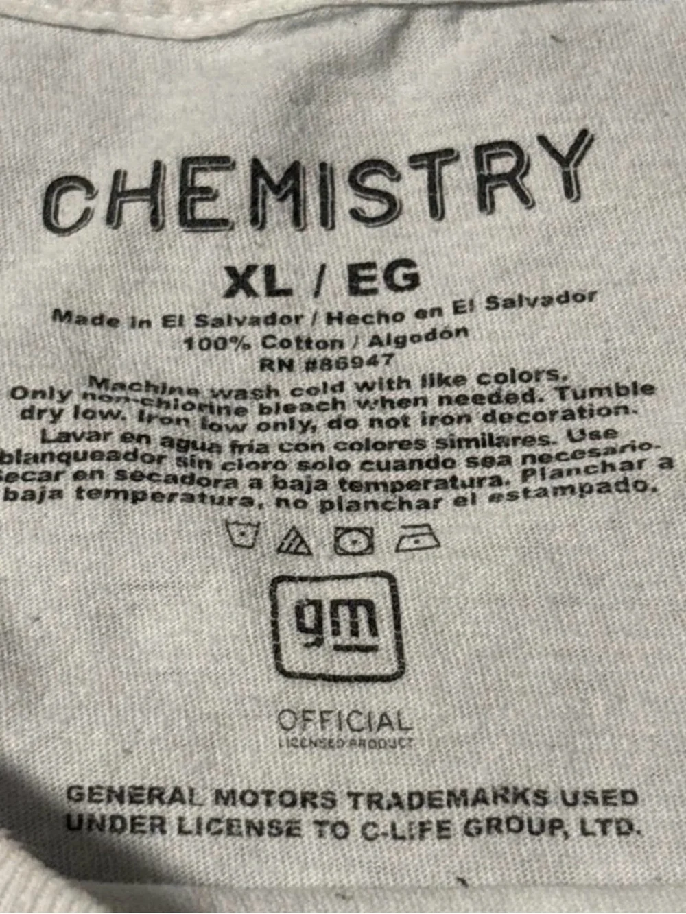 Chemistry Brand White Tee with Black Print